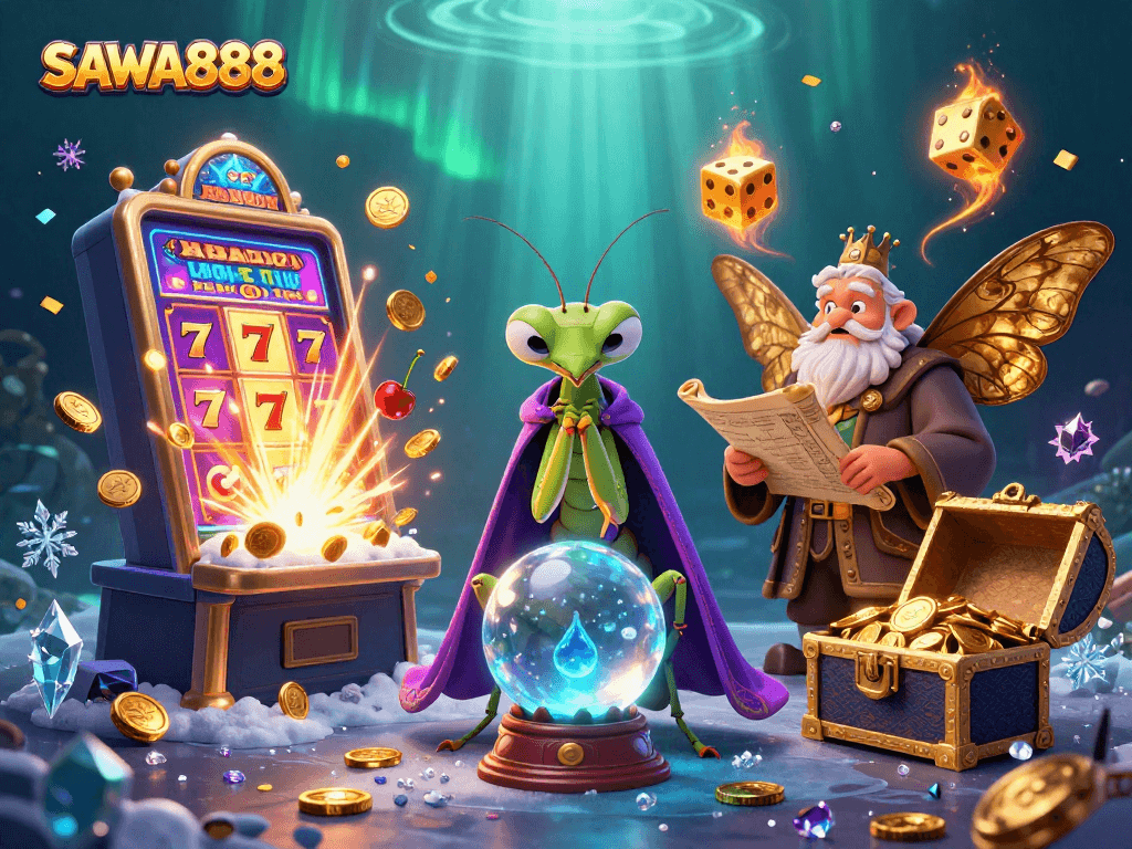 Experience the thrill of SAWA888 with vibrant slots and jackpot explosions in a captivating scene.