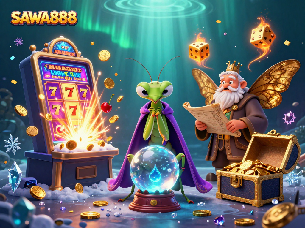 Experience the thrill of SAWA888 with vibrant slots and jackpot explosions in a captivating scene.